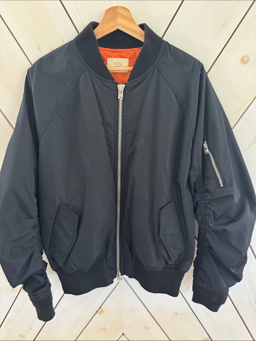 Fear Of God Bomber Collection One 2015 Black Bomber Jacket with Orange Lining